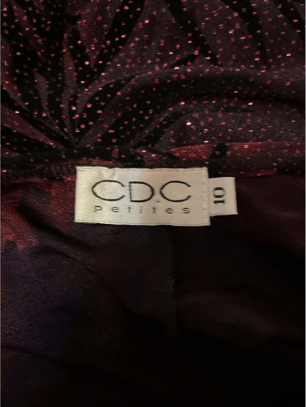 Vintage Rampage CDC Petites Ruched Bust Red & Black Dress Sparkle Size 10